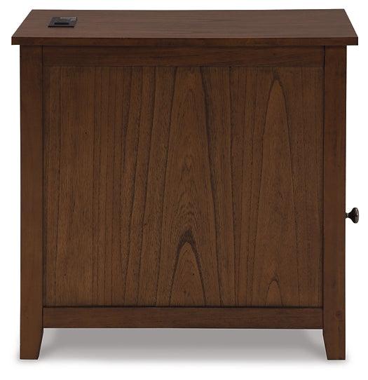 Treytown Chairside End Table T300-117 Brown Casual Stationary Occasionals By AFI - sofafair.com