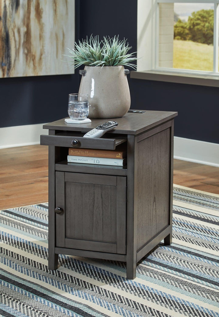 Treytown Chairside End Table T300-317 Gray Casual Stationary Occasionals By AFI - sofafair.com