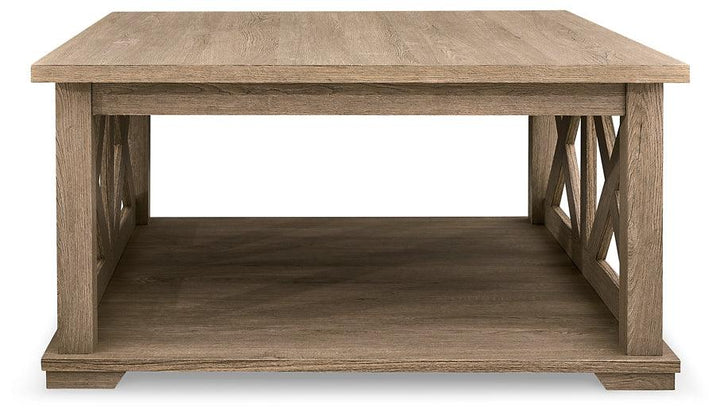 Elmferd Coffee Table T302-8 Light Brown Contemporary Stationary Occasionals By AFI - sofafair.com