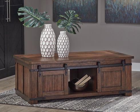 Budmore Coffee Table and 2 End Tables T372T1 Brown Casual Occasional Table Package By AFI - sofafair.com