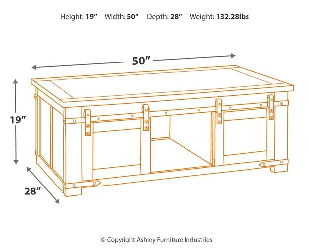 Budmore Coffee Table and 2 End Tables T372T1 Brown Casual Occasional Table Package By AFI - sofafair.com