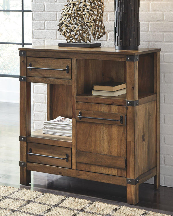 Roybeck Accent Cabinet T411-40 Light Brown/Bronze Casual Stationary Occasionals By AFI - sofafair.com