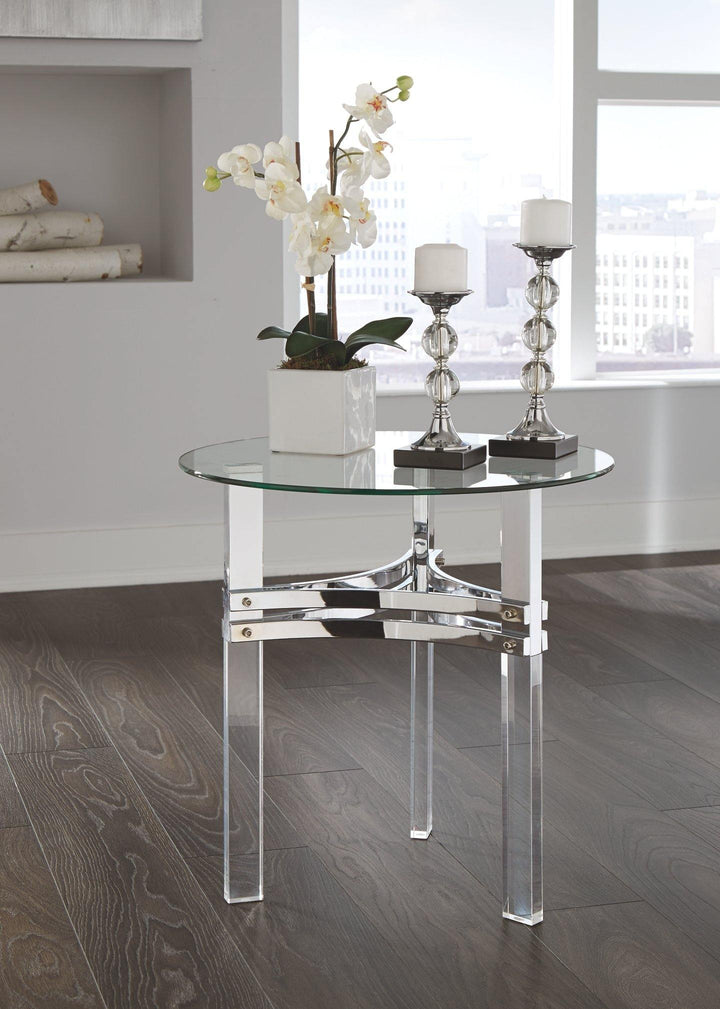 Braddoni End Table T420-6 Chrome Finish Contemporary Stationary Occasionals By AFI - sofafair.com