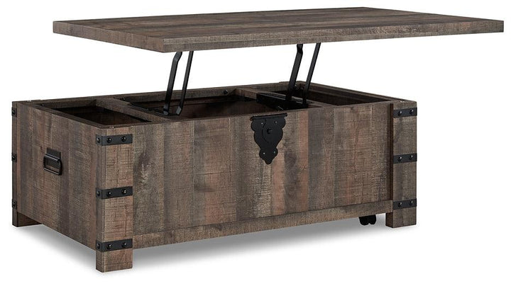 Hollum LiftTop Coffee Table T466-9 Rustic Brown Casual Motion Occasionals By AFI - sofafair.com