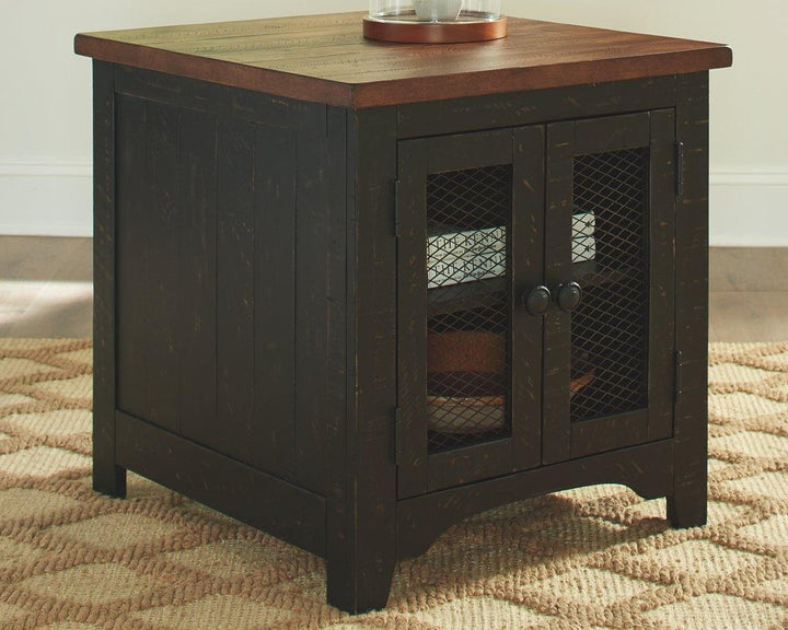 Valebeck End Table T468-3 Black/Brown Casual Stationary Occasionals By AFI - sofafair.com