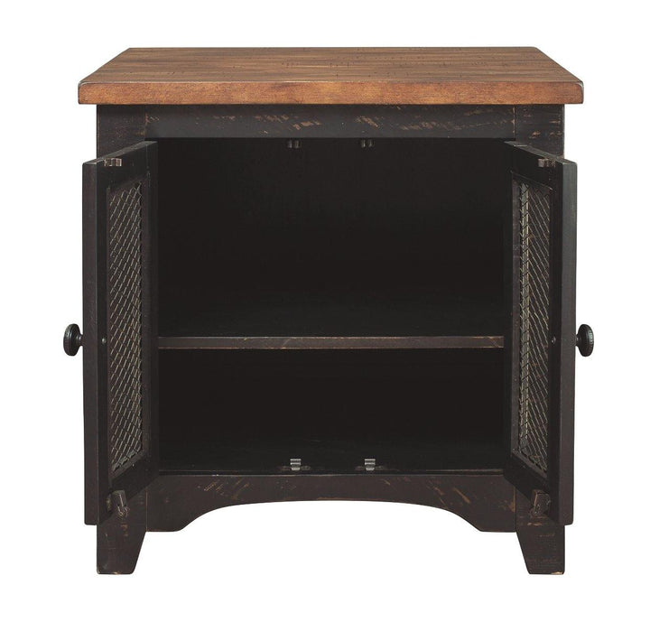 Valebeck End Table T468-3 Black/Brown Casual Stationary Occasionals By AFI - sofafair.com