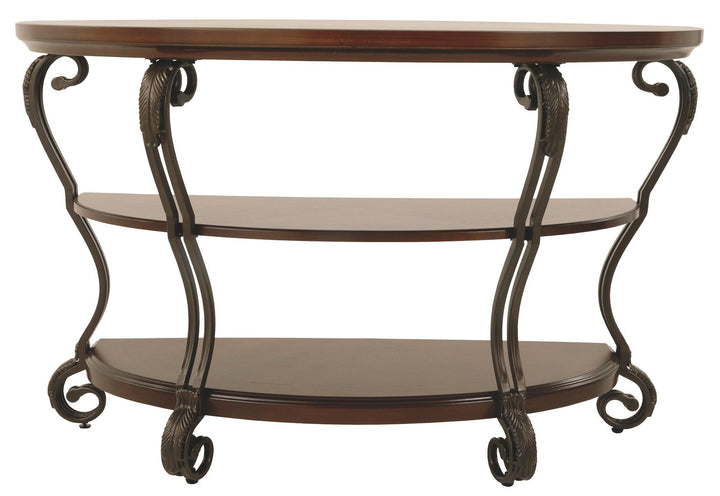 Nestor Sofa/Console Table T517-4 Medium Brown Traditional Stationary Occasionals By AFI - sofafair.com