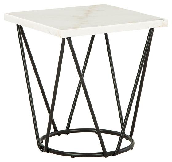 Vancent End Table T630-2 White/Black Contemporary Stationary Occasionals By AFI - sofafair.com