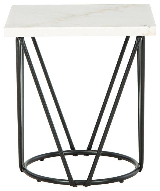 Vancent End Table T630-2 White/Black Contemporary Stationary Occasionals By AFI - sofafair.com