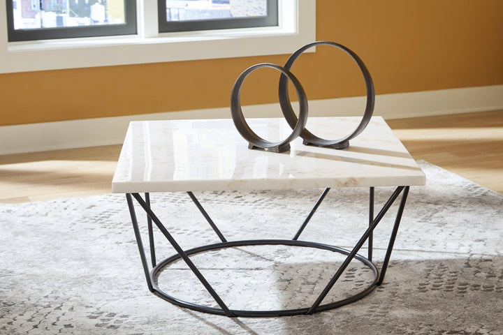 Vancent Coffee Table T630-8 White/Black Contemporary Stationary Occasionals By AFI - sofafair.com