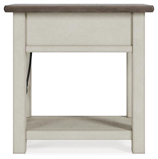 Bolanburg Chairside End Table T637-107 Two-tone Casual Motion Occasionals By AFI - sofafair.com