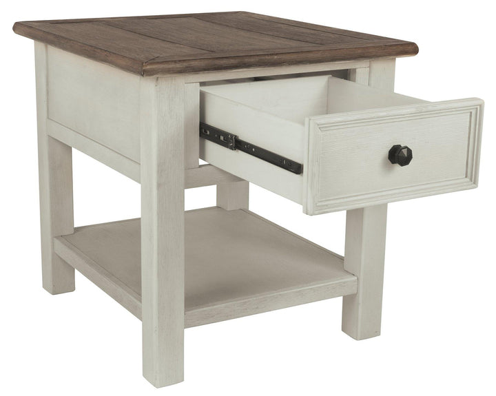 Bolanburg Chairside End Table with USB Ports Outlets T637-7 Two-tone Casual Motion Occasionals By AFI - sofafair.com