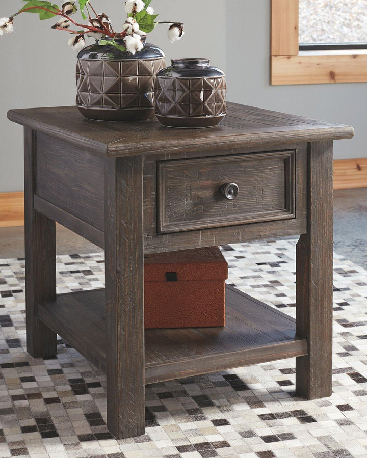 Wyndahl End Table T648-3 Rustic Brown Casual Stationary Occasionals By AFI - sofafair.com