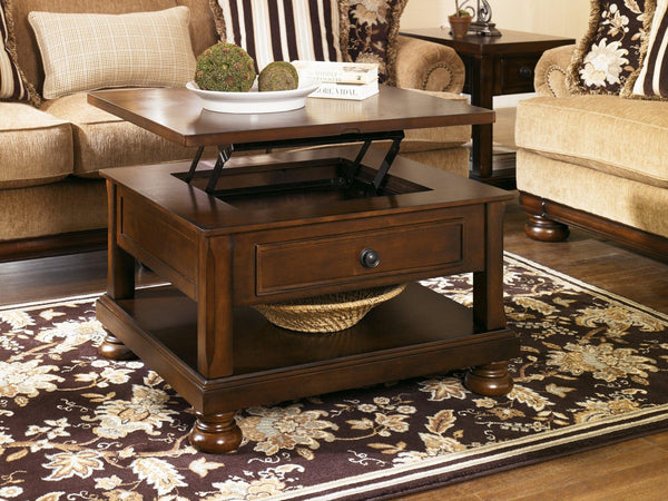 Porter Coffee Table with Lift Top T697-0 Rustic Brown Casual Motion Occasionals By AFI - sofafair.com