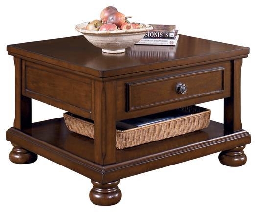 Porter Coffee Table with Lift Top T697-0 Rustic Brown Casual Motion Occasionals By AFI - sofafair.com