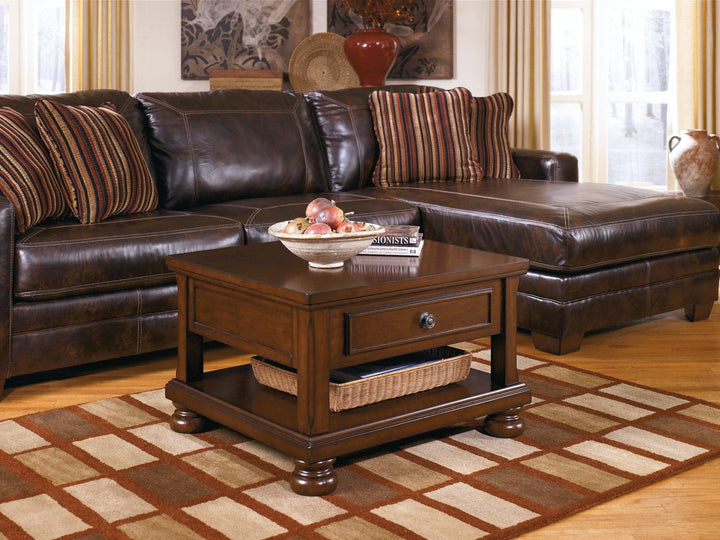 Porter Coffee Table with Lift Top T697-0 Rustic Brown Casual Motion Occasionals By AFI - sofafair.com