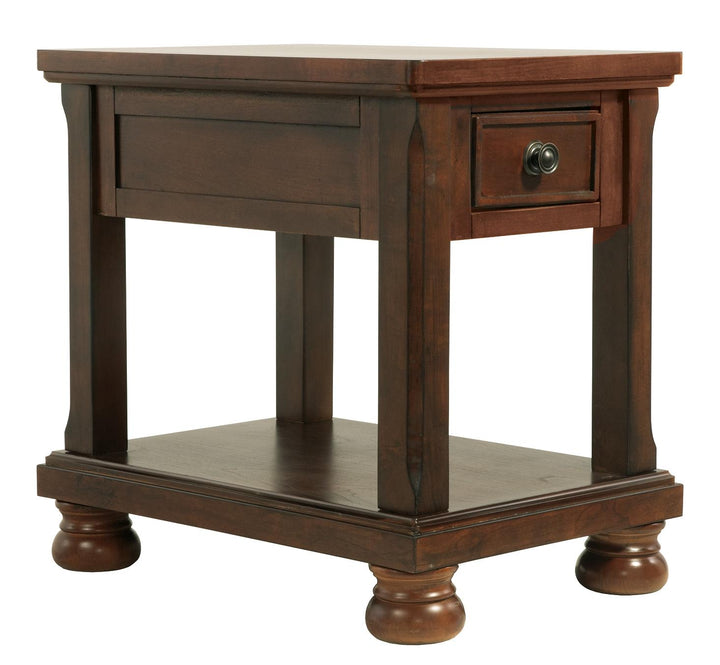 Porter Coffee Table and 2 Chairside End Tables T697T2 Rustic Brown Casual Occasional Table Package By AFI - sofafair.com