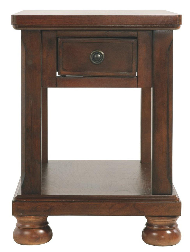 Porter Chairside End Table T697-3 Rustic Brown Casual Stationary Occasionals By AFI - sofafair.com
