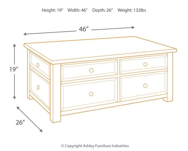 Tyler Creek Coffee Table and 2 End Tables T736T2 Grayish Brown/Black Casual Occasional Table Package By AFI - sofafair.com