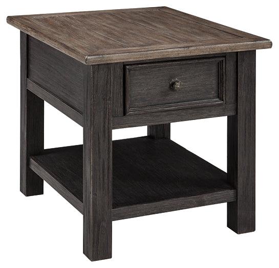 Tyler Creek Coffee Table and 2 End Tables T736T2 Grayish Brown/Black Casual Occasional Table Package By AFI - sofafair.com