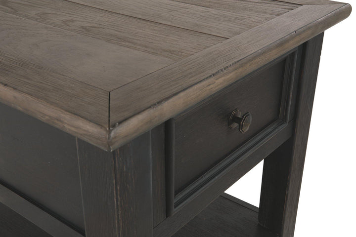 Tyler Creek End Table T736-3 Grayish Brown/Black Casual Stationary Occasionals By AFI - sofafair.com