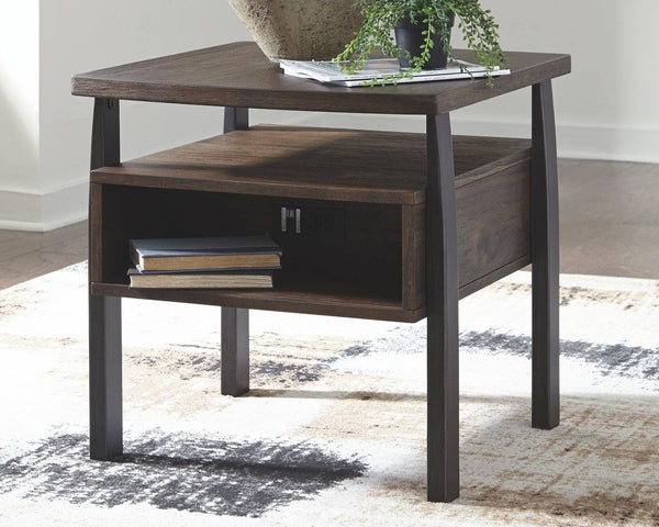 Vailbry End Table T758-3 Brown Casual Motion Occasionals By AFI - sofafair.com