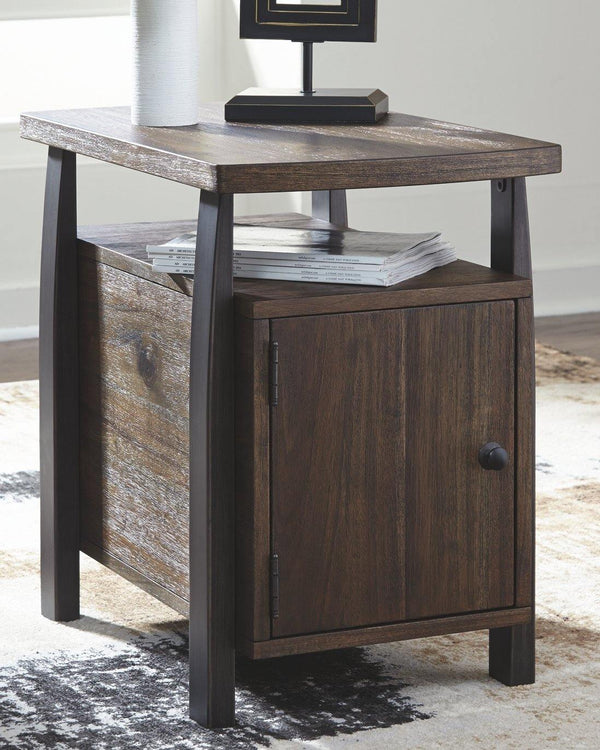 Vailbry Chairside End Table T758-7 Brown Casual Motion Occasionals By AFI - sofafair.com