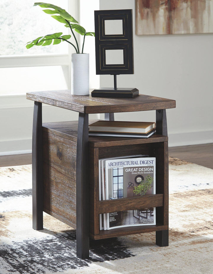 Vailbry Chairside End Table T758-7 Brown Casual Motion Occasionals By AFI - sofafair.com