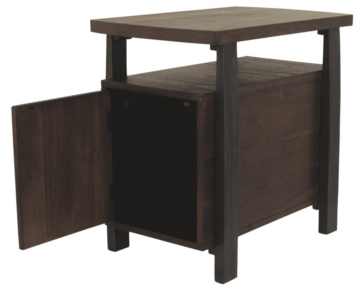 Vailbry Chairside End Table T758-7 Brown Casual Motion Occasionals By AFI - sofafair.com