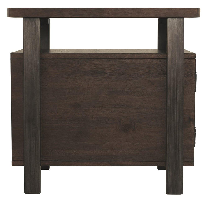 Vailbry Chairside End Table T758-7 Brown Casual Motion Occasionals By AFI - sofafair.com