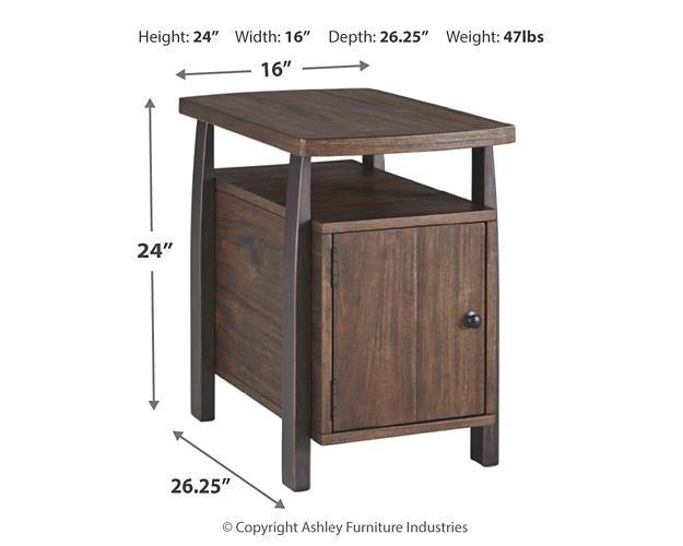 Vailbry Chairside End Table T758-7 Brown Casual Motion Occasionals By AFI - sofafair.com