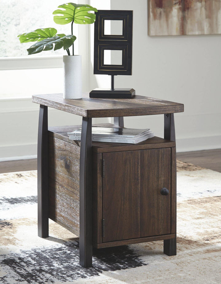 Vailbry Chairside End Table T758-7 Brown Casual Motion Occasionals By AFI - sofafair.com