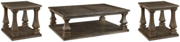 Johnelle Coffee Table and 2 End Tables T776T1 Gray Casual Occasional Table Package By AFI - sofafair.com