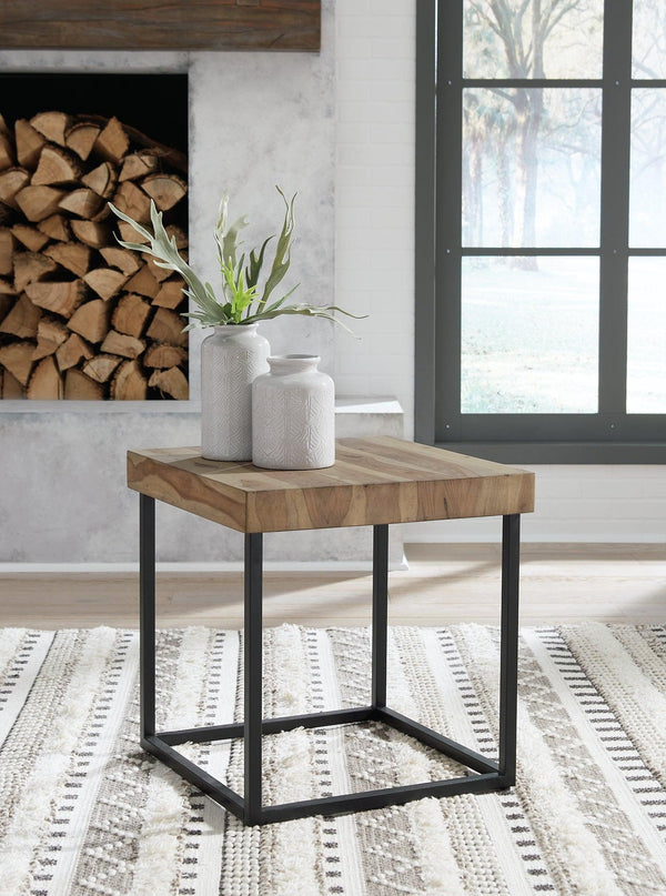 Bellwick End Table T777-2 Natural/Black Casual Stationary Occasionals By AFI - sofafair.com