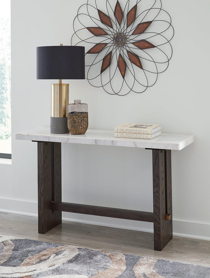 Burkhaus Sofa Table T779-4 White/Dark Brown Contemporary Stationary Occasionals By AFI - sofafair.com