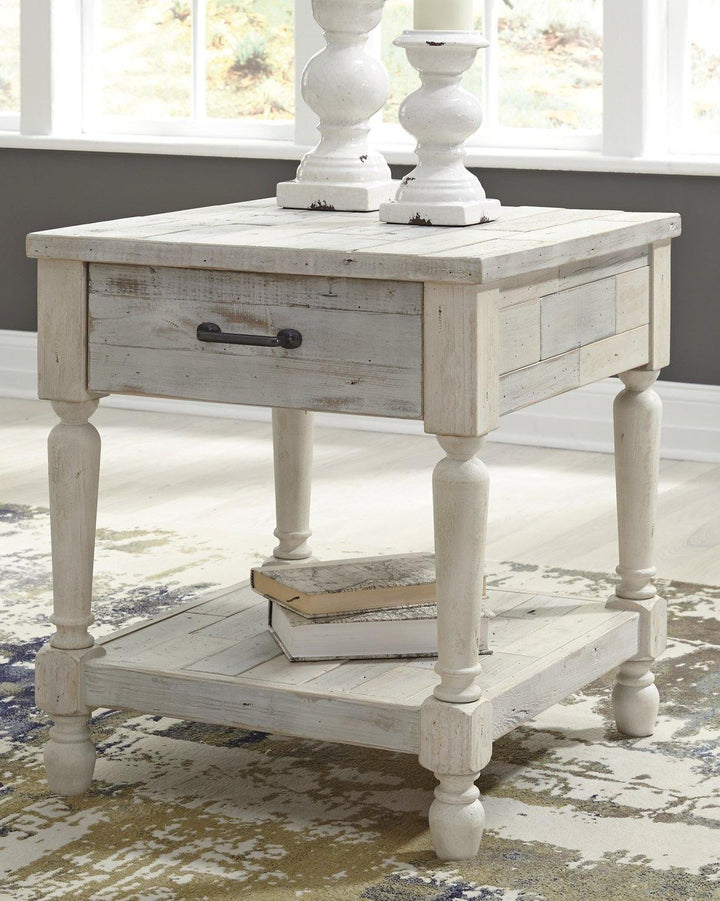 Shawnalore End Table T782-3 Whitewash Casual Stationary Occasionals By AFI - sofafair.com