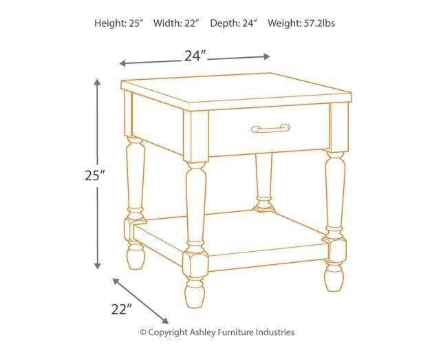 Shawnalore End Table T782-3 Whitewash Casual Stationary Occasionals By AFI - sofafair.com