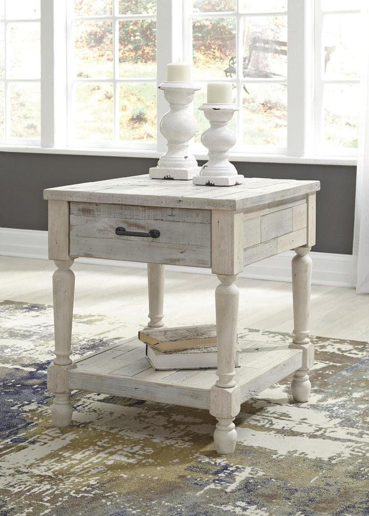 Shawnalore End Table T782-3 Whitewash Casual Stationary Occasionals By AFI - sofafair.com