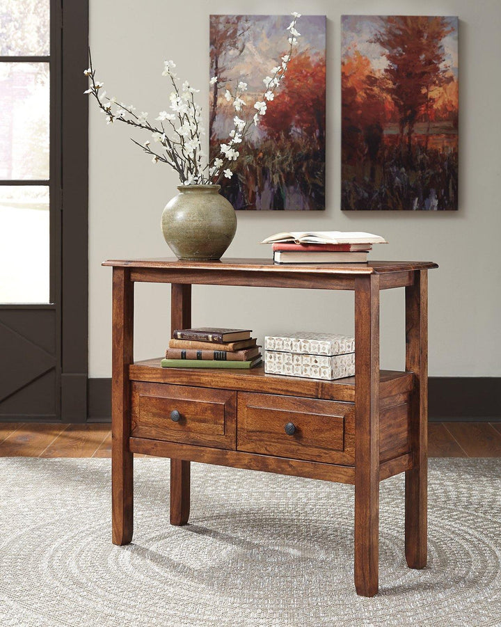 Abbonto Accent Table T800-124 Warm Brown Casual Stationary Accent Occasionals By AFI - sofafair.com