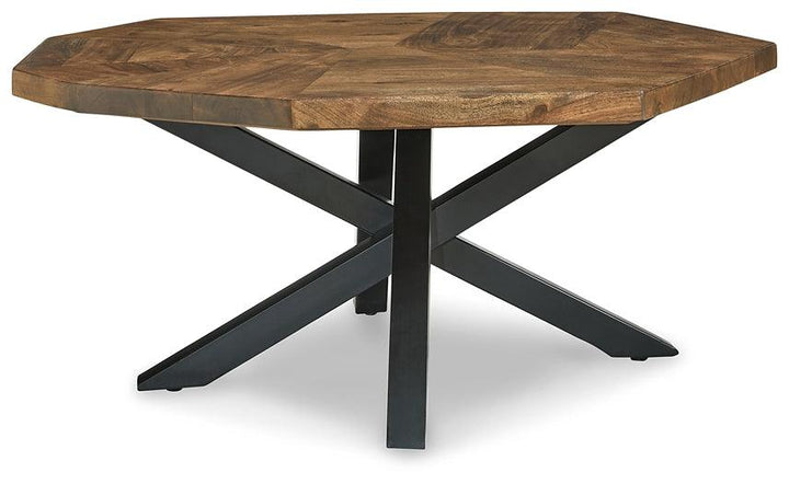 Haileeton Coffee Table T806-8 Brown/Black Contemporary Stationary Occasionals By AFI - sofafair.com