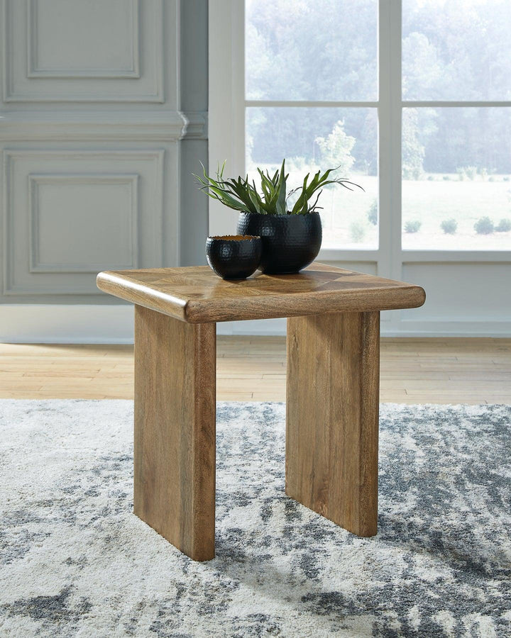 Lawland End Table T822-2 Light Brown Contemporary Stationary Occasionals By AFI - sofafair.com