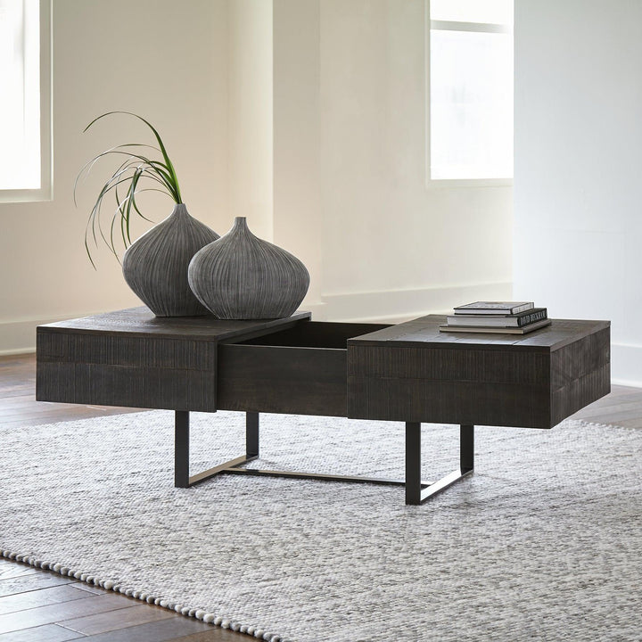 Kevmart Coffee Table T828-20 Grayish Brown/Black Contemporary Stationary Occasionals By AFI - sofafair.com
