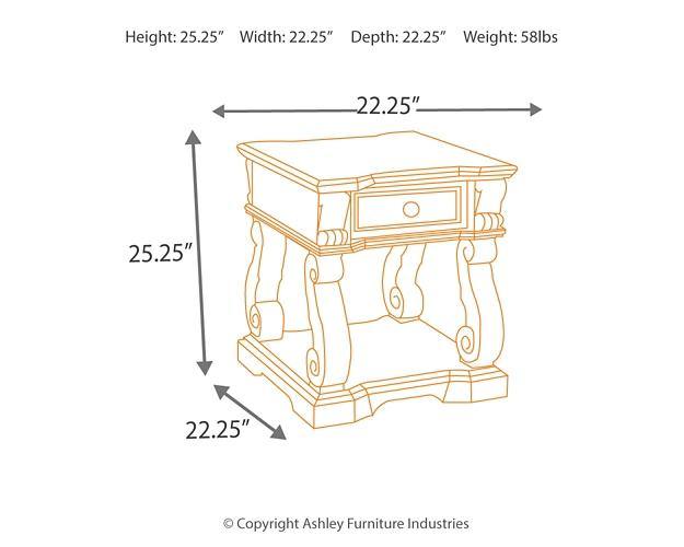 Alymere End Table T869-2 Rustic Brown Casual motion occasional By ashley - sofafair.com