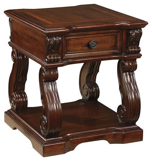 Alymere End Table T869-2 Rustic Brown Casual motion occasional By ashley - sofafair.com