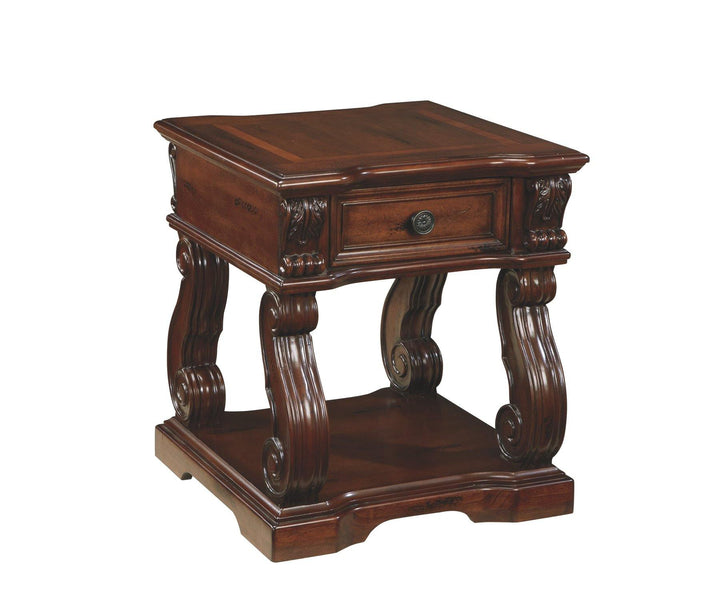 Alymere End Table T869-2 Rustic Brown Casual Motion Occasionals By AFI - sofafair.com
