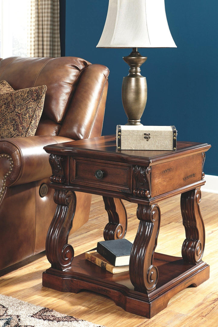 Alymere End Table T869-2 Rustic Brown Casual Motion Occasionals By AFI - sofafair.com