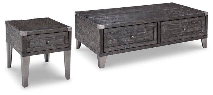 Todoe Coffee Table and End Table T901T1 Dark Gray Contemporary Occasional Table Package By AFI - sofafair.com