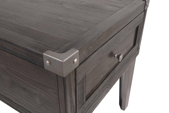 Todoe End Table with USB Ports Outlets T901-3 Dark Gray Contemporary Stationary Occasionals By AFI - sofafair.com