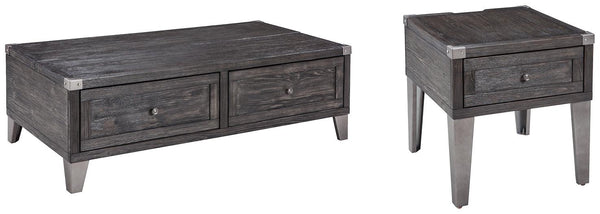 Todoe Coffee Table and End Table T901T1 Dark Gray Contemporary Occasional Table Package By AFI - sofafair.com