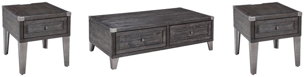 Todoe Coffee Table and 2 End Tables T901T2 Dark Gray Contemporary Occasional Table Package By AFI - sofafair.com